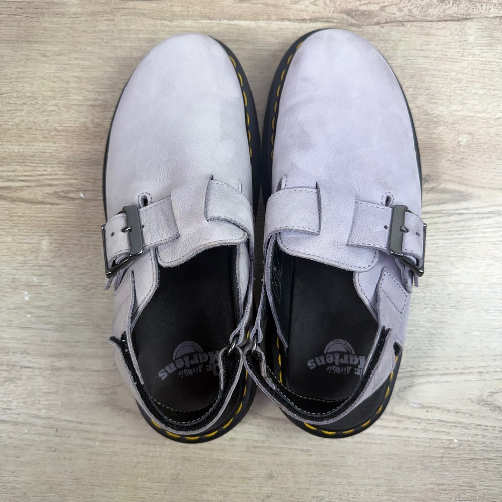 Dr. Martens Jorge II Slingback Mules Leather Buckle Lavender Grey Womens 8 - Picture 6 of 7